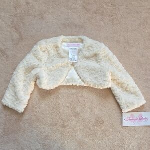 Bonnie Baby Ivory Floral Design Bolero 12m
